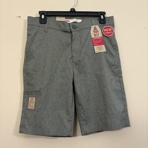 Levis 511 Grey boys Size 16 Slim Stretch Performance Shorts Reg W28 cl